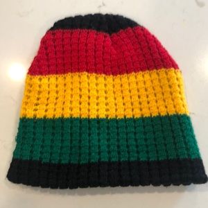 Knitted beanie jamaican flag color